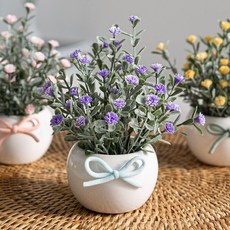 안개꽃 조화 화분 베이비플라워 Bset 13cm 3컬러 인테리어 테이블 장식 소품 꾸미기, 핑크, 1개