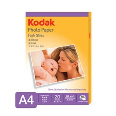 코닥)광택포토용지(5740-322/구4027-310/A4/230g/20매 문구용품 사무용품 전용지 포토용지 종이+셀러팩토리Shop, 빠른배송
