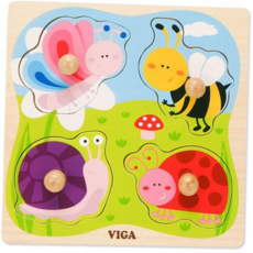 나무퍼즐 어린이집 원목 교구 노인 유아 베이비 꼭지 퍼즐 곤충, 본상품