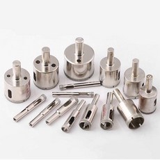 玻璃開孔器 適用於玻璃、陶瓷、大理石、瓷磚等材質鑽孔, 1個, 組合101214各1支