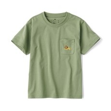 [무인양품] 키즈 동물 자수 포켓 크루넥 반소매 반팔 티셔츠 CB1O3A5S 477134