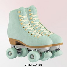 2022年新款溜冰鞋時尚舒適透氣青年男女四輪旱冰鞋雙排輪滑鞋 浮隱—用心幫您甄選, 杏黃色（不閃光）,39, 1個