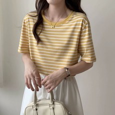 스트라이프 수유티셔츠 여름반팔 임부복 외출용 반소매