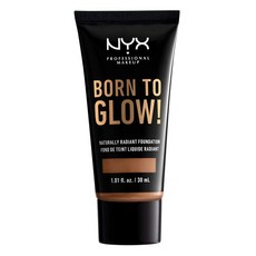NYX PROFESSIONAL MAKEUP 프로페셔널 메이크업 본 투 글로 내추럴리 레이디언트 파운데이션 미디엄 커버리지 - 월넛, 마호가니
