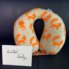비베이비 카시트목베개 유아목베개 유아목쿠션 유아카시트목쿠션 유아여름용목베개 유아사계절목베개, 사막여우 주황 M, 1개