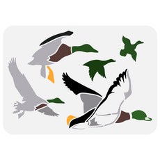 PET 신비 동물 페인팅 스텐실 동물 테마 벽화 패턴 판타지 장식 DIY, 덕 311, 1개