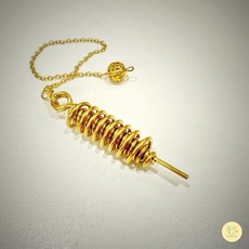 覺定幸福 靈擺小健康筆 迷你健康筆 黃銅能量筆 創意文具, 1個, 金屬鏈款