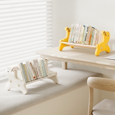 可愛動物造型兒童書架，開放式設計，環保安全穩固，打造兒童房溫馨閱讀區, 米白色, 1層