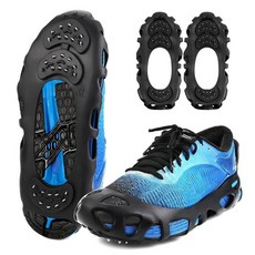 Wasserflux 신발용 아이스 클리트 - 스틸 미끄럼 방지 스파이크 30개 스니커즈 하이킹 부츠 및 작업화용 신축성 있는 TPE 겨울 트랙션 310669