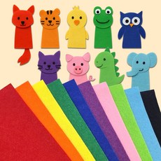 더이안 비접착 칼라 펠트지 A4 10색 혼합세트 2mm 두께 미술 종이 공예 만들기재료