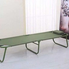 휴대용 야전 침대 접이식 낮잠 사무실 야외 싱글 원룸, 180x60 녹색 이층+베개