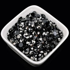 플랫백 레진 크리스탈 라인 반짝이 네일 아트 컬러 신발 가방 캡 의류 장식, 8. jet hematite
