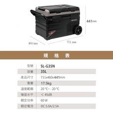 SANSUI 雙槽雙溫控雙開門車用行動冰箱 LG 35L/45L/55L 移動冰箱, SL-G35N 35公升
