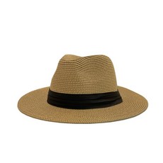夏季防曬草帽 男女遮陽海邊草編太陽帽 旅遊沙灘帽 巴拿馬禮帽