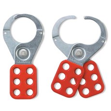 Master Lock 421 Lockout Tagout 걸쇠 비닐 코팅 손잡이와 확장된 턱 레드 \"3.8cm(1-1/2인치) 내부 지름\" 359835, 1-1/2" Inside Jaw Diameter