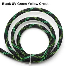 잭서포트 12510203050M 6mm 절연 PET 브레이드 고밀도 케이블 외장 랩 보호기 와이어, 01 6mm, 04 Black UV GN YL Cross, 01 20 Meters