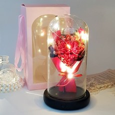 레드 꽃다발 LED 무드등 카네이션 스승의날 어버이날 기념일 축하 집들이 선물 인테리어 조명용품 조화