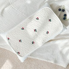 Ma lolotte 嬰兒枕套嬰幼兒吸汗枕墊新生兒 100 支純棉, 新鮮櫻桃_嬰兒防汗枕套