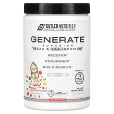 커틀러 뉴트리션 제너레이트 슈페리어 BCAA & EAA 인퓨전 사워 레인보우 캔디 367g, 2개