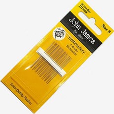 [청라핸즈] 존제임스 자수바늘 8호 0.2 x 34mm 16세트 (16-878)