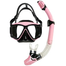 潛水面罩 水肺面罩 浮潛面罩 全乾式 浮潛神器 防水防霧 鋼化鏡片, 粉色