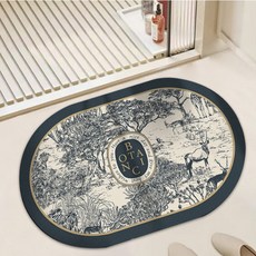 [위드기프트] 감성디자인 럭셔리 규조토발매트, 네이비, 1개