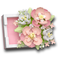 [네오 크래프트] 액자 꽃 나노블럭 DIY 만들기 튤립 장미 그림 무궁화 핑크 플라워 블록 조립 미니 나노 레드 로즈 고백 크리스마스 스탠드 키트 발렌타인 화이트데이 생일 선물, 1개, 3. 핑크 연꽃(Pink Lotus)