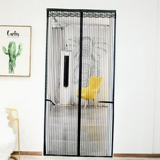 마켓그리드 스트라이프 현관방충망 모기장 100x200cm 블랙 방문형모기장, 상세페이지 참조