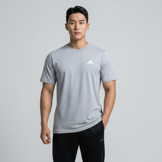 아디다스 헬스복 남성 반팔티 에어로레디 런닝복 그레이 이너 반팔 운동복