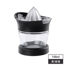TASTEMAKER 手動檸檬榨汁器 148ml 玻璃杯身 黑色 時尚簡約, 1個