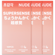 초감각 NUDE 무꼭지 콘돔, 3개, 10개입