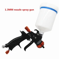 스프레이 건 1.3/1.7MM 노즐 중력 에어 브러시 600CC 믹스 탱크 페인트 포함, 01 금, 01 금, 1개