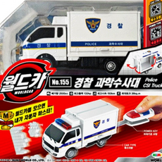 파워키 슈팅 벽돌파괴 경찰탑차 과학수사대 손주선물 5세장난감, 1개