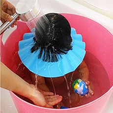 다모아꾸밈 아이 크기조절 샤워 샴푸캡 아기머리샤워헤드캡, 일반형 블루, 1개
