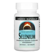 소스 내추럴스 Source Naturals 셀레늄 200 mcg 120 타블릿, 1개, 120정