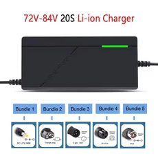 36V 48V 52V 리튬 배터리 충전기 2A 3A 5A EU US AU UK 플러그 스마트 (10S 13S 20S 전동 스쿠터 이온, 03 5A, 02 번들 3, 03 84V Charger