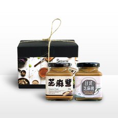 佳源油品 芝麻醬禮盒組 (台灣黑芝麻醬+白芝麻醬) 低溫慢磨風味, 1個