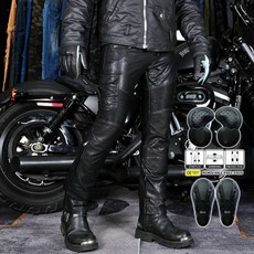 摩託車騎行褲 男女騎士機車修身皮褲 休閒複古防摔擋風皮褲