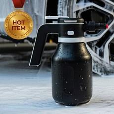 세차 전동 분무기 스노우 폼건 충전식 압축 분무기 2L, 블랙, 1개