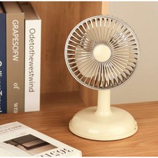 레트로 미니 선풍기 써큘레이터 탁상용 무선 USB 책상 사무실 충전, 블루그레이