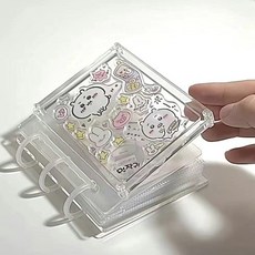 투명 아크릴 파츠 꾸미기 미니 3공 포카 바인더 앨범, 20장 WC707