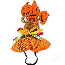 일안 펫 할로윈 마녀모자 오렌지 고양이코스프레