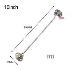 스테인레스 창고 게이트 스틸 캐치 래치 캐빈 홀더 나사가있는 및 자동 도어 아이, 10 inch, 1개
