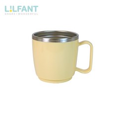 韓國 Lilfant 304不鏽鋼兒童水杯 210ml 雙層隔熱 素面水杯, 1個, 不鏽鋼水杯(210ml)-黃色
