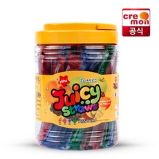 쥬시스트로우 통 복숭아 사과 포도 망고맛 젤리 스트로우, 1개, 817g