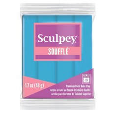 Polyform Sculpey Soufflé 폴리머 오븐 베이킹 클레이 블루스톤 무독성 48.2g1.7온스 바 주얼리 제작 휴일 DIY 혼합 매체 등에 적합합니다, 48 g, Robin's Egg