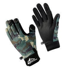 남성 및 여성용 얼음 낚시 장갑 - 터치스크린 팁이 있는 추운 날씨용 낚시 장갑 미끄럼 방지 실리콘 그립 - 카약 사냥 및 야외 스포츠를 위한 따뜻한 겨울 장갑 그린 카모
