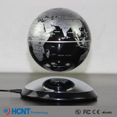 磁浮地球儀 懸浮裝飾 商務禮品, 電鍍底6寸銀色球中文