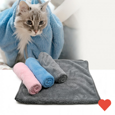 반려동물미용 고급 초극세사 펫 타올 강아지 고양이목욕, 그레이
