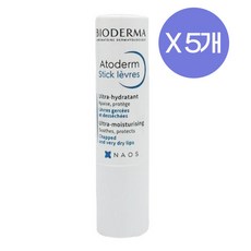 바이오더마 아토덤 스틱 레브르 립밤, 라즈베리향, 4g, 5개